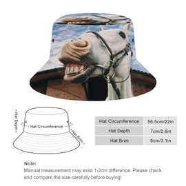 JopaJre Luahing Horse Funny Bucket Hat for Women Men Sun Cap Fisherman Hat Packable Beach Caps Travel Outdoor