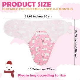 VitalCozy 8 Pack Preemie Swaddle Blanket Wrap with Hat Set for 0-6 Months Cotton Newborn Swaddle Wrap Preemie Hats Wearable Premature Receiving Blankets Preemie Cap for Newborn Boys Girls (Lovely)