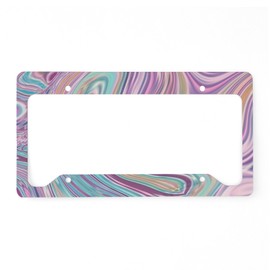 CafePress Girly Cotton Candy Swirls License Plate Holder Aluminum License Plate Frame, License Tag Holder