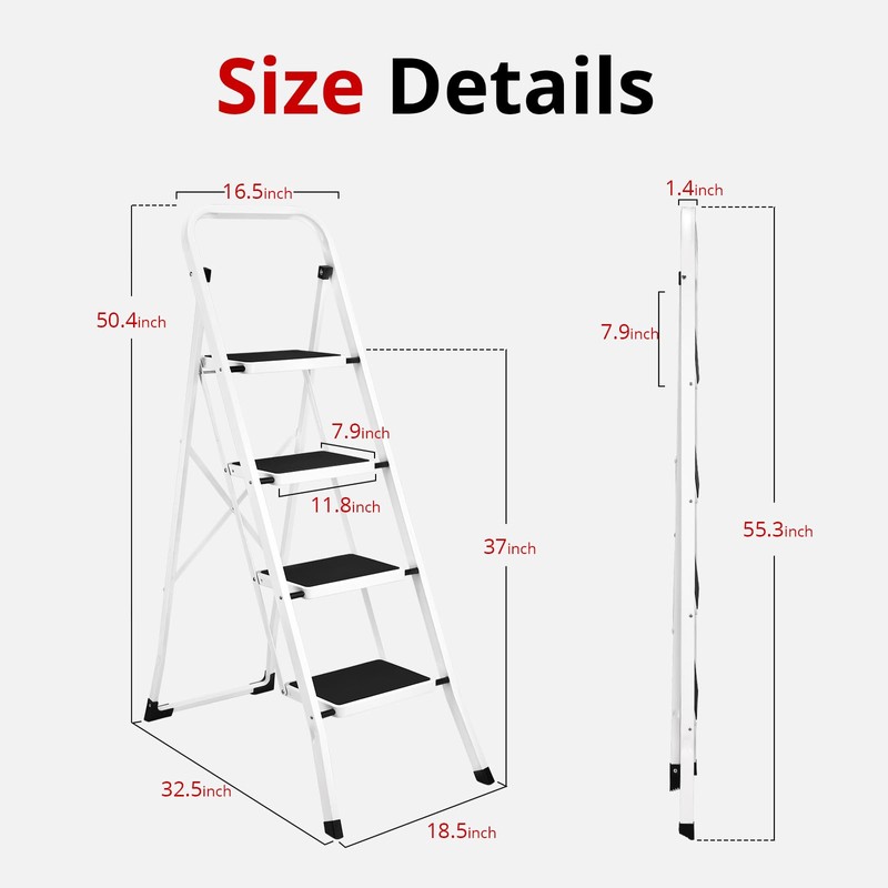 HBTower Step Ladder Folding Step Stool Step Ladder, Step Stool