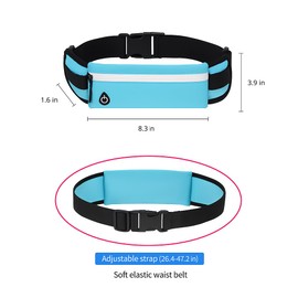 Running Belt for Men & Women – 2 Packs, Lightweight Waist Pack with 3 Pockets for Phones, Money & Essentials, Water-Resistant Fanny Pack for Running, Hiking, Cycling & Travel – Adjustable Fit, black