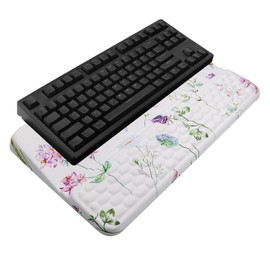 Computer Keyboard Stand with Wrist Rest, Ergonomic Tilted Keyboard Holder - Keyboard Riser with Wrist Pad - Keyboard Tray Support for Office Home - Scattered Flowers
