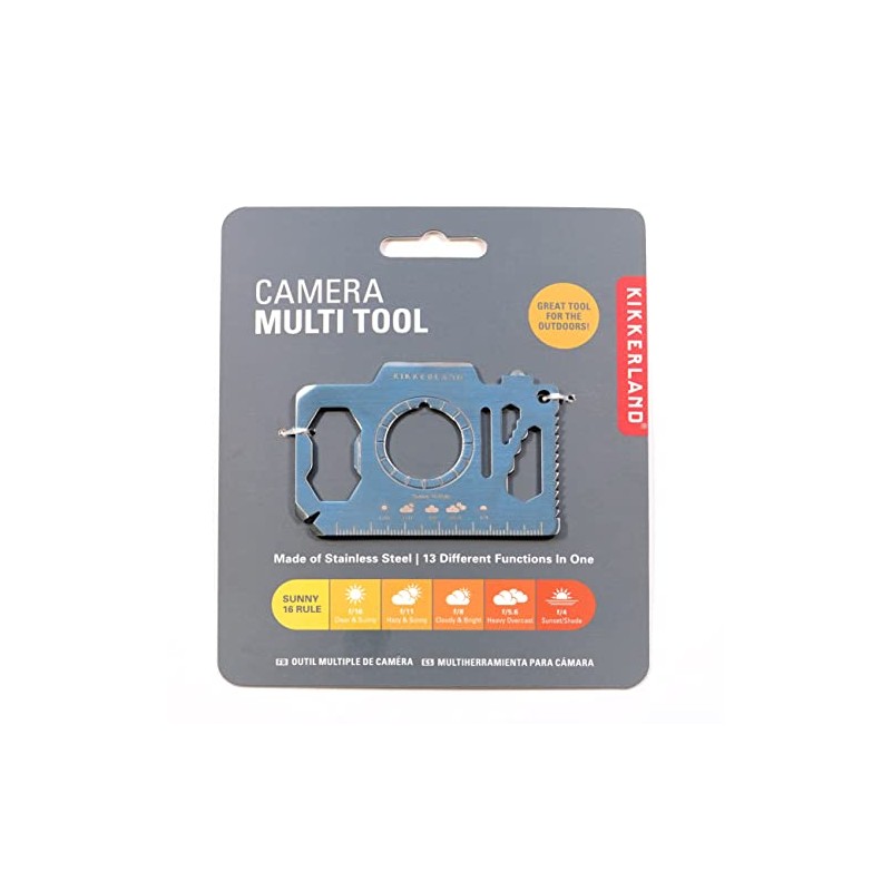 Kikkerland Stainless Steel Portable Compact Gadget Camera Shaped Wallet Slim