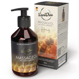DaniChou® Massage Oil Honey 250 ml - Natural Pure Honey Extract - Nourishing Massage Oil for Smooth Skin - Regenerating Muscle Relaxation & Skincare - With Jojoba Oil & Almond Oil - 100% Natural