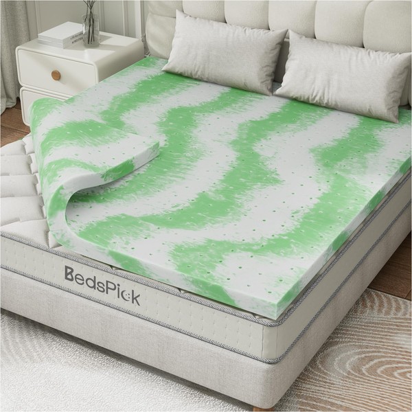 BedsPick Queen Size Mattress Topper - 3 Inch Gel-Infused Memory