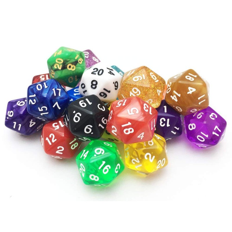 SmartDealsPro 10-Pack 20 Sided Dice D20 Polyhedral Dice for DND