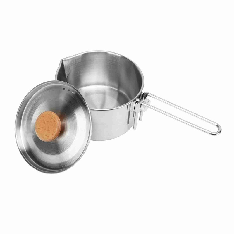 Camping Pot 304 Stainless Steel Portable Camping Kettle with Foldable
