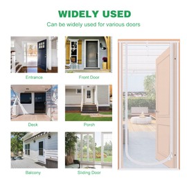 Cat Screen Door, MYPIN Upgraded 35.5X82” Heavy Duty Magnetic Screen Door for Cats Anti-mosquito Door Curtain Pet Fly Screen Door with Bilateral Zipper, Prevent Dogs Cats Running Out from Home(M)