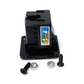 Cat6 RJ45 D-Series Chassis Mount Insert, IDC Punch Down Style Keystone Jack for Bare Wire Cables, Black – Compatible with Standard Faceplates and Wall Plates