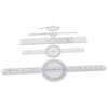 5Pcs Medical Goniometer Transparent Plastic Multifunction Joint Goniometer Set Kit