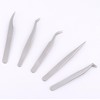 3 Pcs Curved Pointed Tip Tweezers Eyelash Extensions Tweezers Stainless