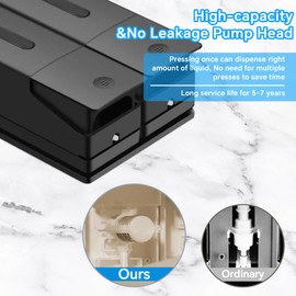 Volufia Shower Dispenser 2 Chamber No Drill, Shampoo and Conditioner Dispenser, Shampoo Dispenser for Shower Wall, Shower Soap Dispenser Bathroom 2x400ML, Black