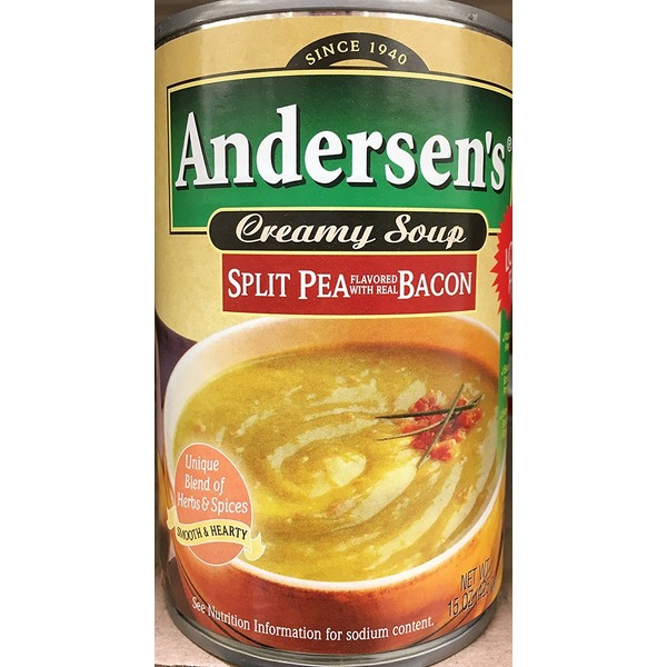 Andersen's Split Pea With Bacon Soup 15oz. can (Pack of 4)
