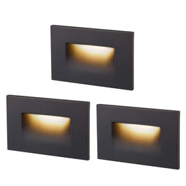 CLOUDY BAY 120V Dimmable LED Step Light,3000K Warm White 3W 100lm,Indoor Outdoor Stair Light,Oil Rubbed Bronze,3 Pack