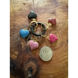 Handmade Glitter Heart Yarn Markers Or Earrings. 5 Per Order