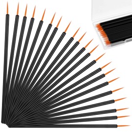 100 Pack Disposable Eyeliner Brushes,Eye Tool Applicator, Eyeliner Brushes Fine Point Eye Liner Applicator Tool Ultra-Fine Cosmetic Point Eyes Liner Brush Makeup Brush Tools for Women (Black-Yellow)