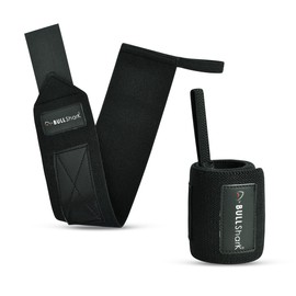 BULL Shark Premium Wrist Wraps for Weightlifting – 18inch Heavy Duty Wrist Straps for Men & Women, Ideal for Powerlifting, Bodybuilding, Deadlifts, Strength Training – Professional Wrist Wrap