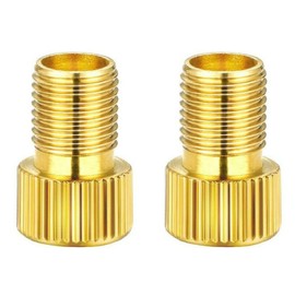 Laxzo ® 2 pcs Pack Brass Presta to Schrader Bike Convert Valve Adapter for Bikes, e-Bikes, e-Scooters and Cars - Inflate Tire Using Standard Pump or Air Compressor