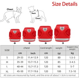 DARENYI Small Dog Harness and Lead Adjustable Dog Harnesses, Dog Vest Harness and Lead for Walking, Mesh Breathable Comfortable Puppy Harness for Small Dogs (Size M, Grey)