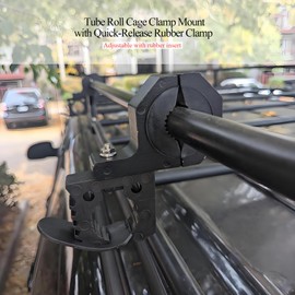 Shovel Holder & Tool Mount Rubber Clamps 1-1/7" to 1-3/7", with Tube Roll Bar Cage Mount for Truck, SUV, UTV, ATV, Off-Road Vehicles, 2 Set