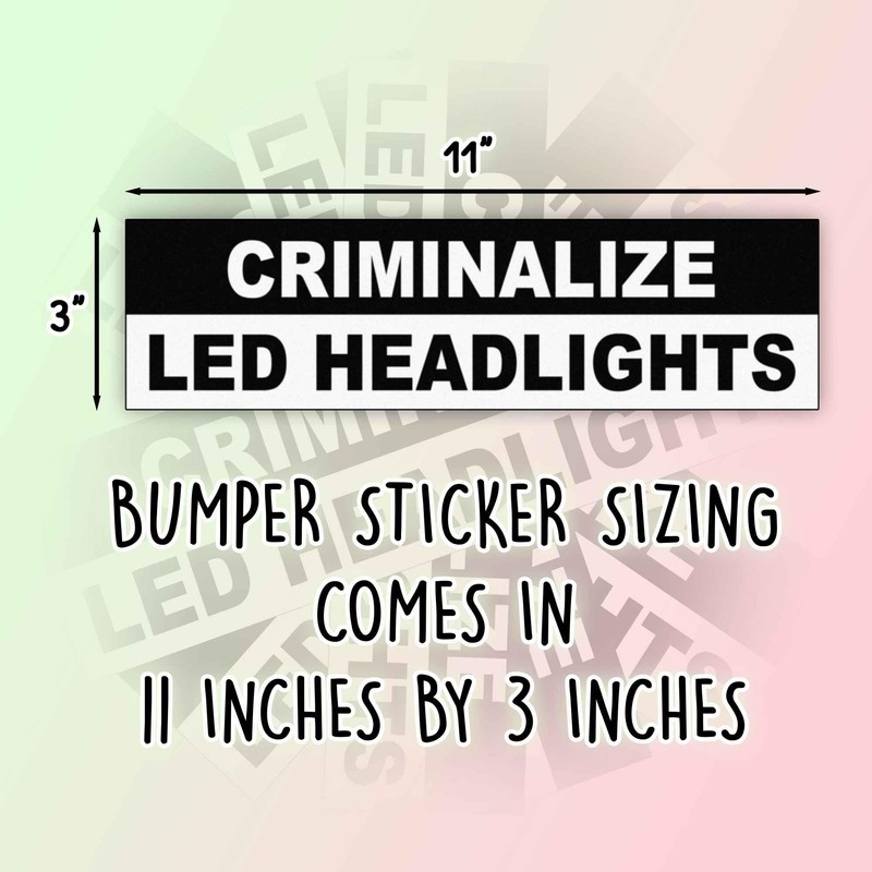 Criminalize - calcomanía de vinilo para faros LED en blanco