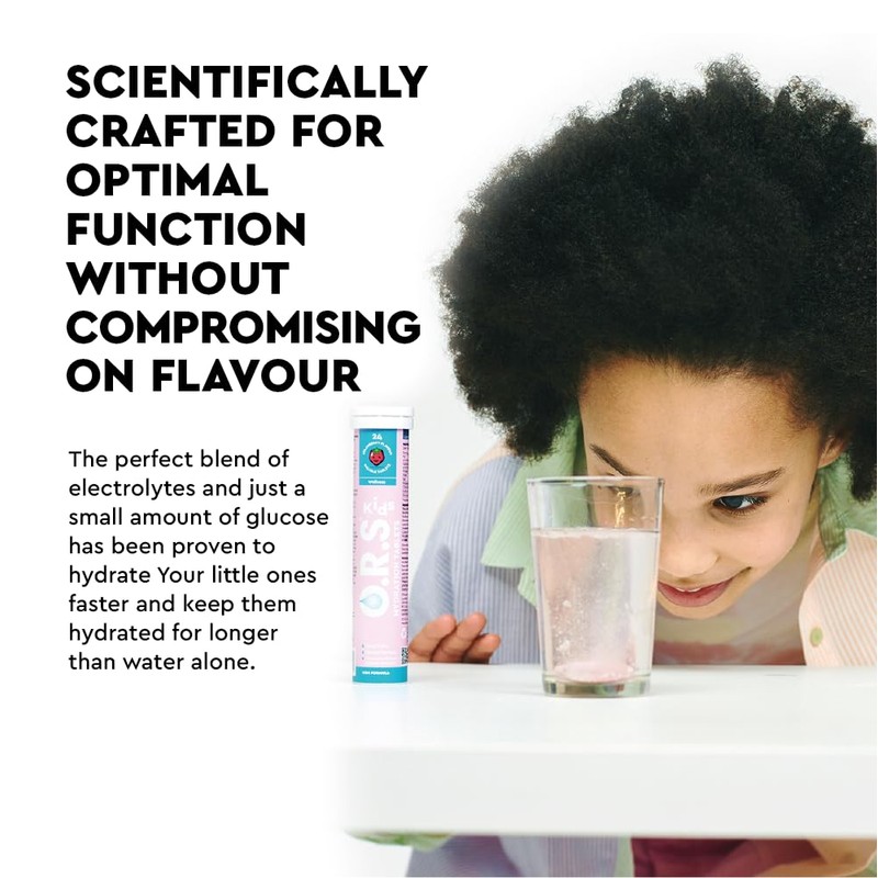 O.R.S Hydration Tablets with Electrolytes for Kids, Vegan, Gluten and