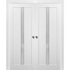 French Double Pocket Doors | Quadro 4112 White Silk with