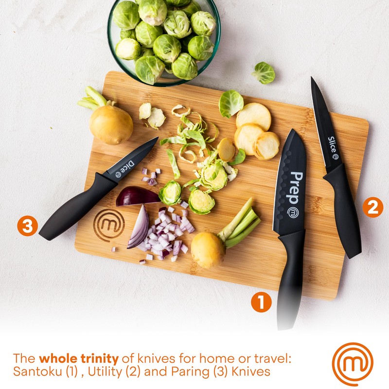 MasterChef Kitchen Knives Set of 3, Small Knife Set for