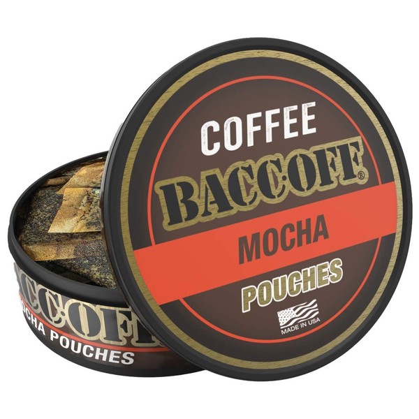 1 Can, BaccOff Mocha Coffee Pouches, 50 MG of Caffeine