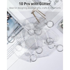 Uniclife 10 Pcs Hotel Keychain Tags, Clear Motel Keychain with Glitter & Key Rings, Transparent Plastic Rhombus Keychain, Vintage Key Tags Labels for DIY Keychain Craft Ornament and Luggage Tag