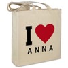 Stofftasche mit Namen Anna - Motiv I Love - Farbe