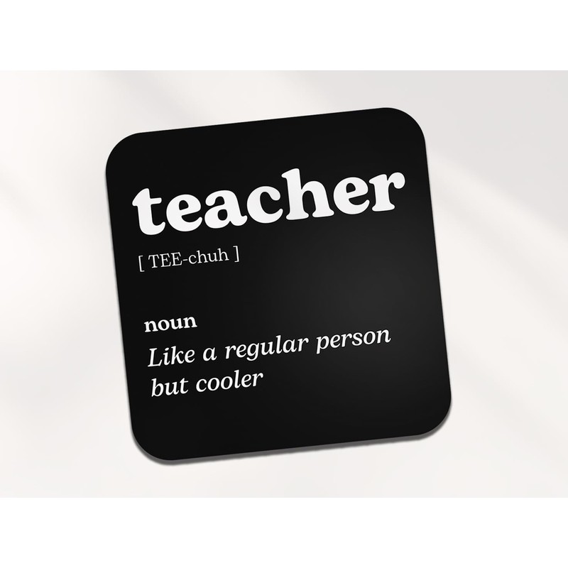 Teacher Square Coaster - Tutor Dictionary Regular But Cooler Definition