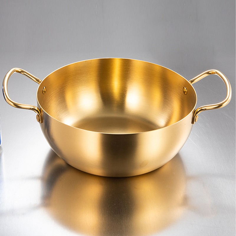 Korea Ramen Pot Stainless Steel Double Handle Fast Heating Ramen