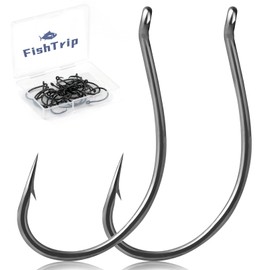FishTrip Drop Shot Hooks for Bass Fishing, 50pcs Dropshot Hook for Wacky Rigs Saltwater Freshwater (4#)