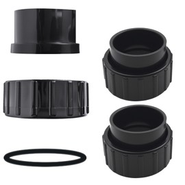 Hxouciv 520595 Union Replacement Kit, Replacement Kit for Pentair Salt Cell IC20/IC40/IC60/IC80, 2'' Durable Union Connector, Fit for Pool/Spa Sanitizer and Auto Control Systems, 2 Pack-Black