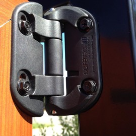 Safetech Hardware Neutral Tension Hinges Without Spring, Garden, Pedestrian Outdoor Gate Hinges for Metal Gates up to 20kgs, Non Corrosive & Fast Installation Design, Square Gate Hinge (SHN-90L Black)