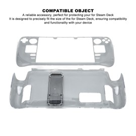 Protective Case Compatible with Steam Deck Game Console, Clear Shockproof Kickstand Hard PC Cover with Stand, Full Protection, Transparent