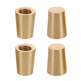 Artibetter Set of 4 Title Brass Feet for Wooden Coasters, Decorative Stands for Kitchen Utensils, Furniture, Craft Projects, Sturdy Conical Base Made of Pure Brass