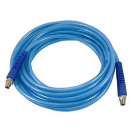 Forney 75450 Air Hose, Blue Polyurethane Flex with 1/4-Inch Male NPT Fittings On Both Ends, 1/4-Inch by 25-Feet