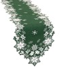 Simhomsen Embroidered Green Snowflakes Table Runner for Christmas Holidays (14×69