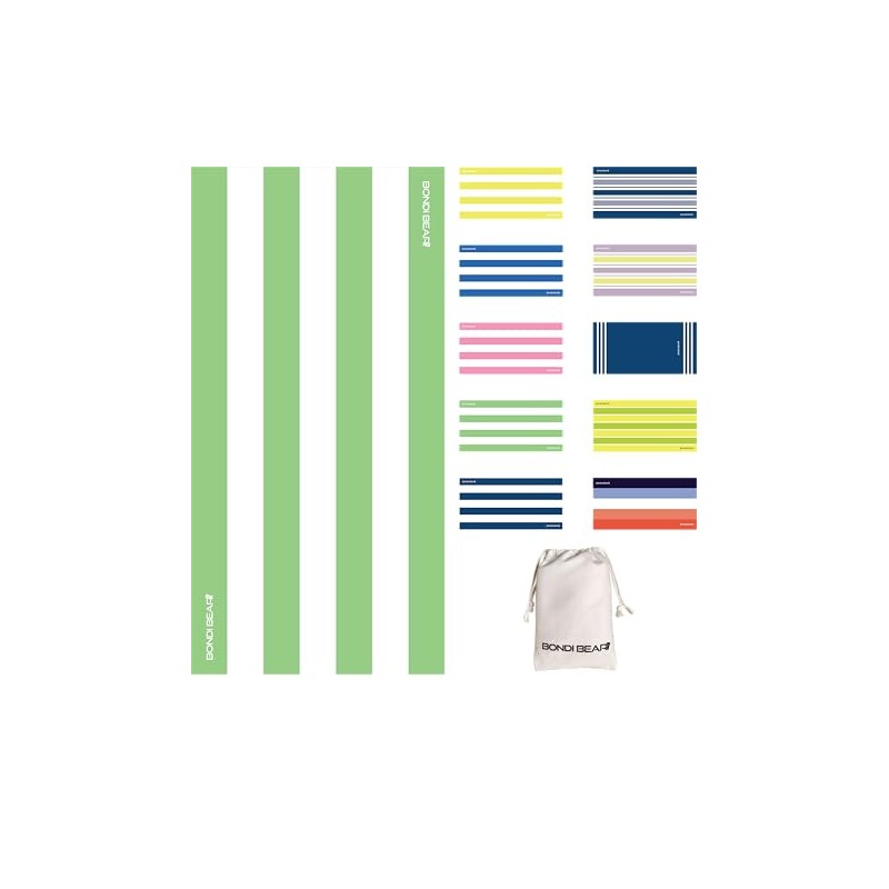 BONDI BEAR Sand Free Beach Towel (Lime Zest, 160x80)