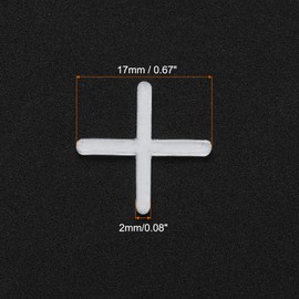 sourcing map 100pcs Tile Spacers 2mm Hard Plastic Cross Tiles Leveler Spacer Installation Ceramic Spacing Clips for Wall Floor