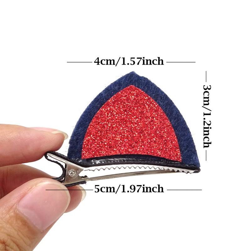 Honbay Sparkle Shiny Sequin Felt Cat Ear Hair Clips -