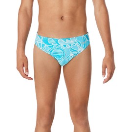 Speedo Men's Standard Swimsuit Brief Eco Flex 2” Outseam Beachstar, Wayback Scuba Blue, 32
