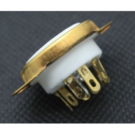 Vacuum Tube Socket, 9 Pins, Gold, 12a x 7, 12au7, 8 Pieces, Set Amplifier, Radio, Production