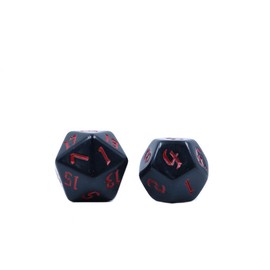 DollaTek 2 Sets Black Dice Polyhedral 7-Die Dice Set Compatible with Dungeons and Dragons DND Role Playing Red Pattern