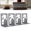 4 Pcs Metal Bookends Anti Slip Exquisite Beautiful Unique Design