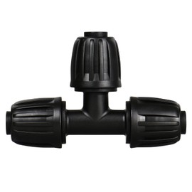 Kepmix 1/2" Drip Irrigation Tee Fittings: 10-Piece Barbed Locked Nut Tee Connectors for 1/2" Drip Tubing (0.650" OD, 13mm ID)