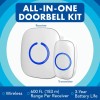 SadoTech Wireless Doorbell Kit, Black, 2 Plug In Receivers