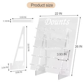 Qmeeki 50 Donuts Large Donut Wall Display Stand, Acrylic Donut Board Displays Large Donut Stand Holders for Party Wedding Baby Shower, Decorative Doughnut and Bagel Holder
